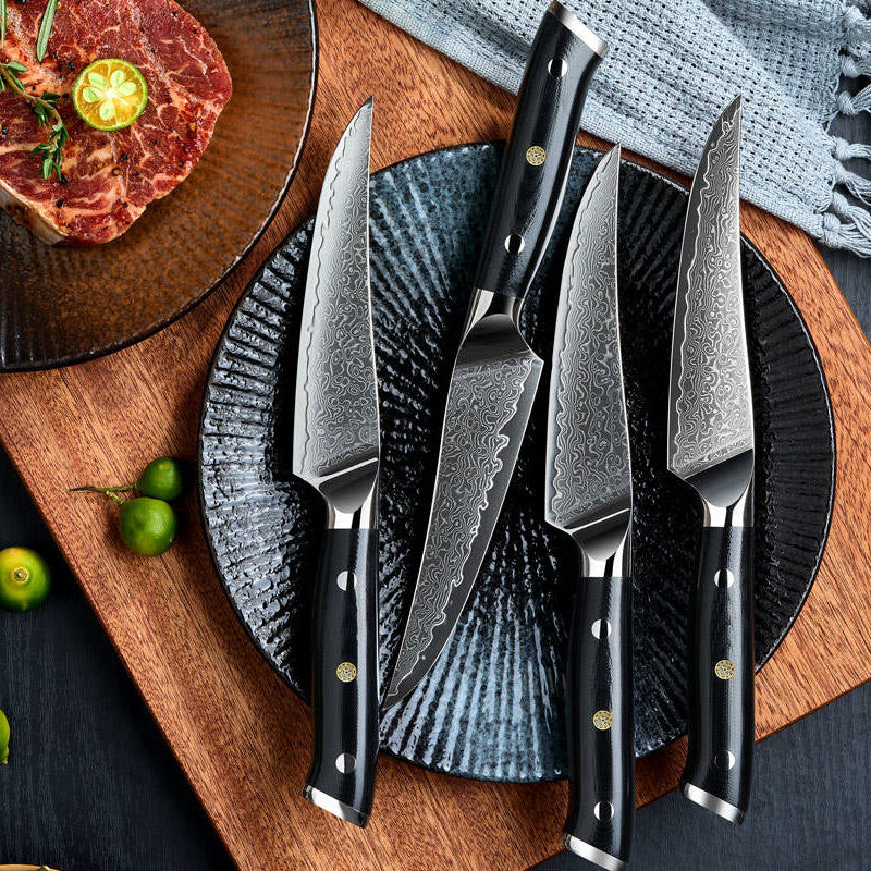 VSFine 5-Piece Damascus Knife Set